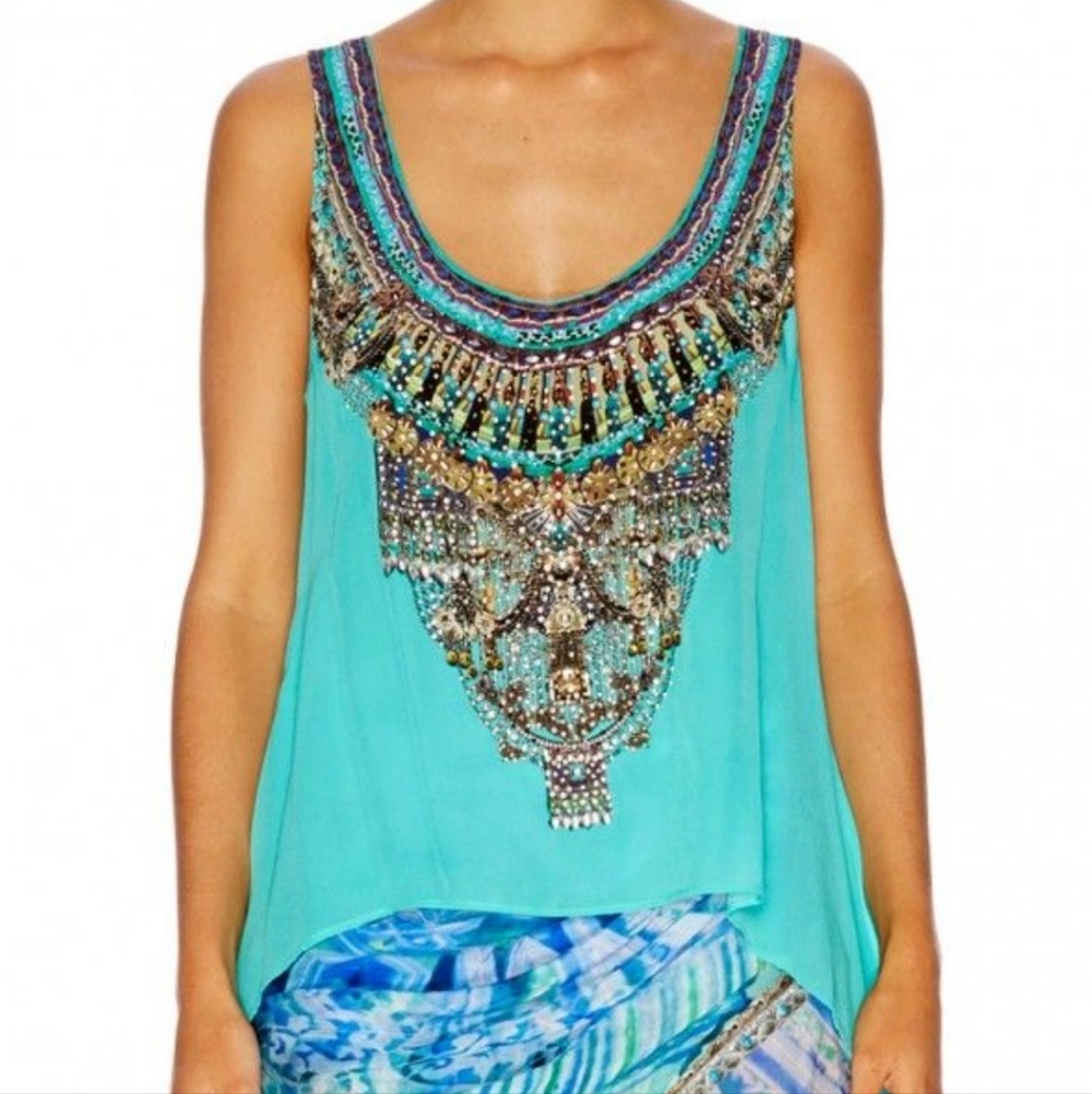 Camilla 100% Silk High Low Tuci  Size 2